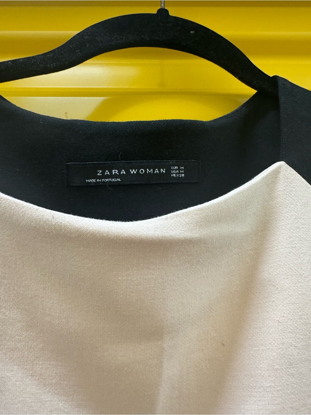 Zara Woman Two-Tone Black and Cream Midi Dress